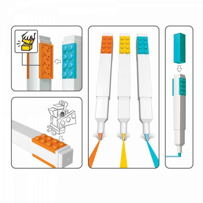 Zakreślacze LEGO (Pomarańczowy, żółty, niebieski) (3 szt.)