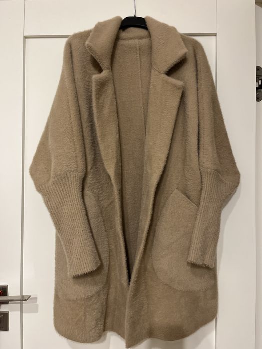 Płaszcz alpaka beżowy oversize jak nowy