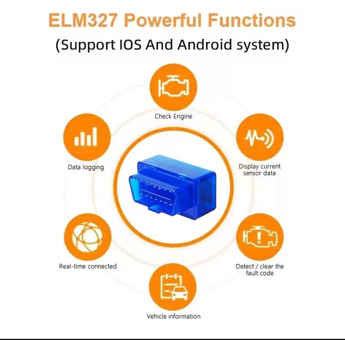 Interfejs Diagnostyczny ELM 327 OBD2 Bluetooth 2.0 Android