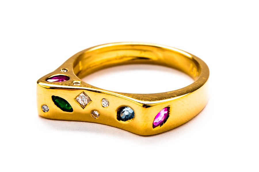 Boski Złoty Pierścionek - 18K - 5,46g - DIAMENTY - KRAKÓW