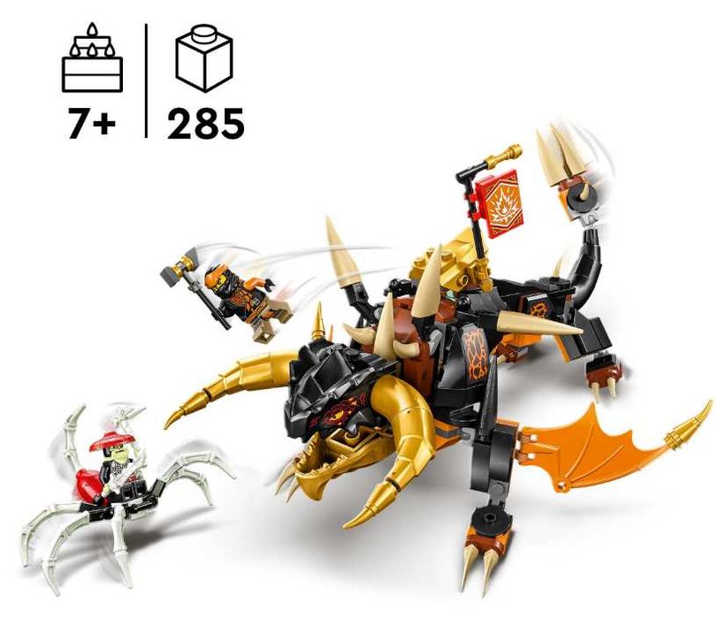 ZESTAW 2 in 1 LEGO 71782 Ninjago Smok Ziemi+ 71780 Samochód ninja Kaia