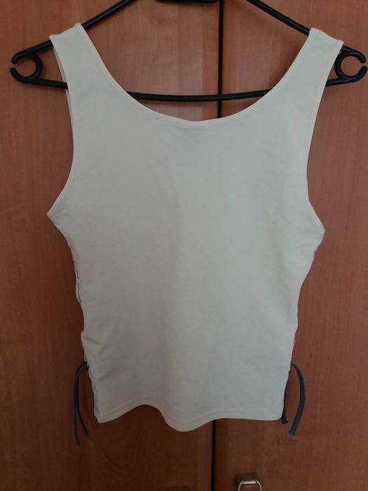 Jasnożółty crop top Nike 36 S fitness taniec