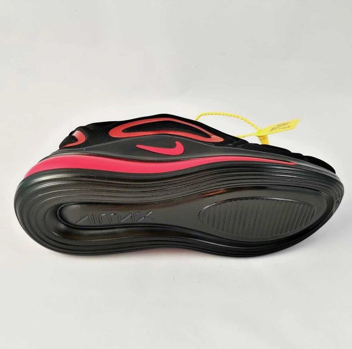 Мужские Кроссовки Nike 720 Чёрные и Красные Найк с Амортизацией