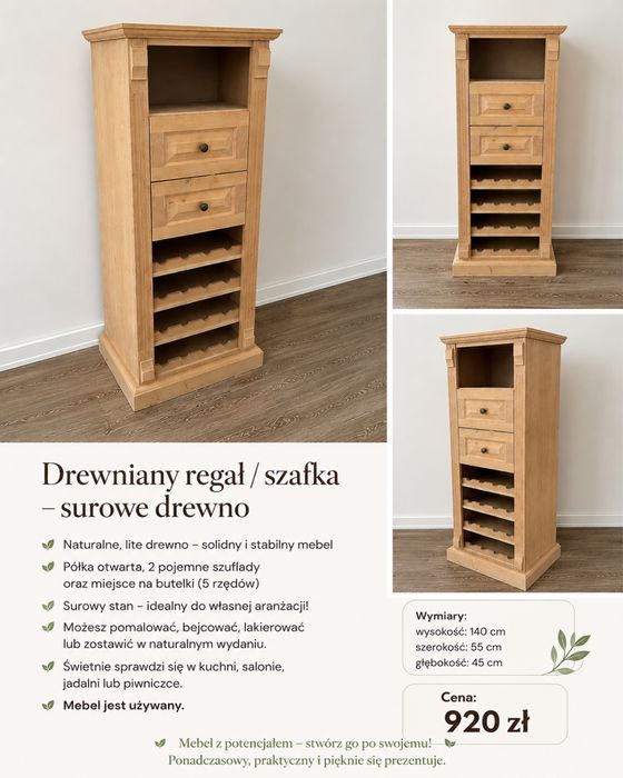 Drewniany regal/ szafka