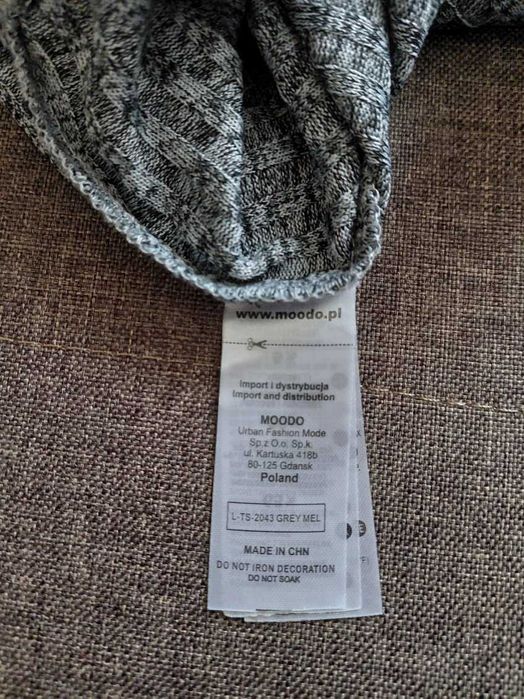 Top ze stójką Moodo szary melanż rozmiar S