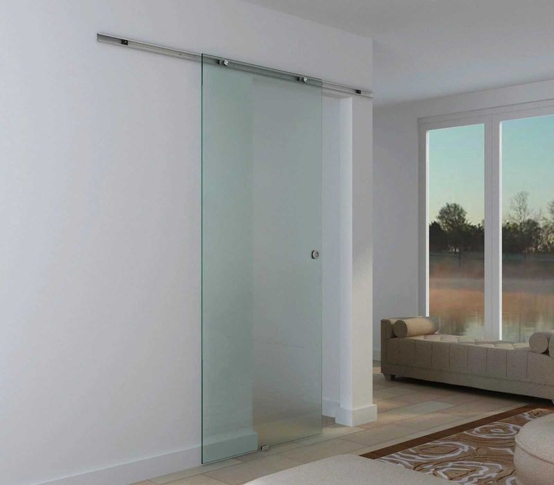 Szklane drzwi przesuwne HOMCOM matowe szkło