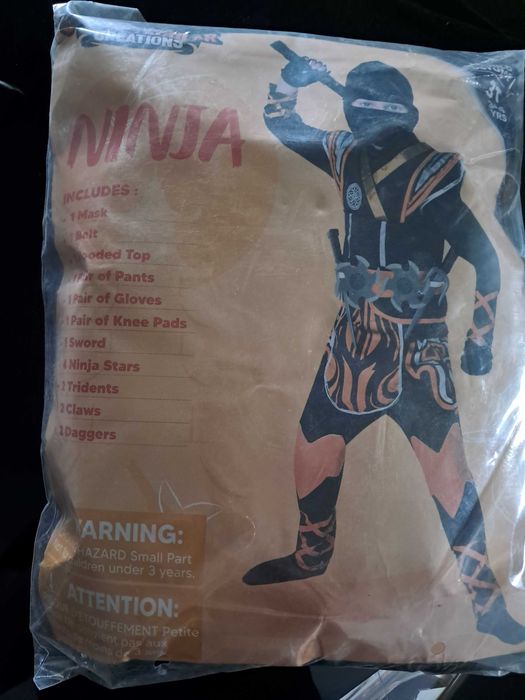 Przebranie NINJA dla chlopca w wieku 3-4 lata