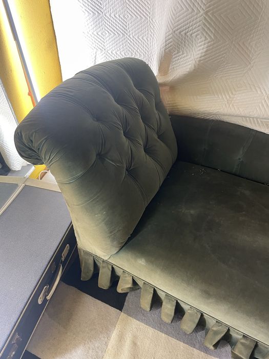 Chaise Long veludo verde