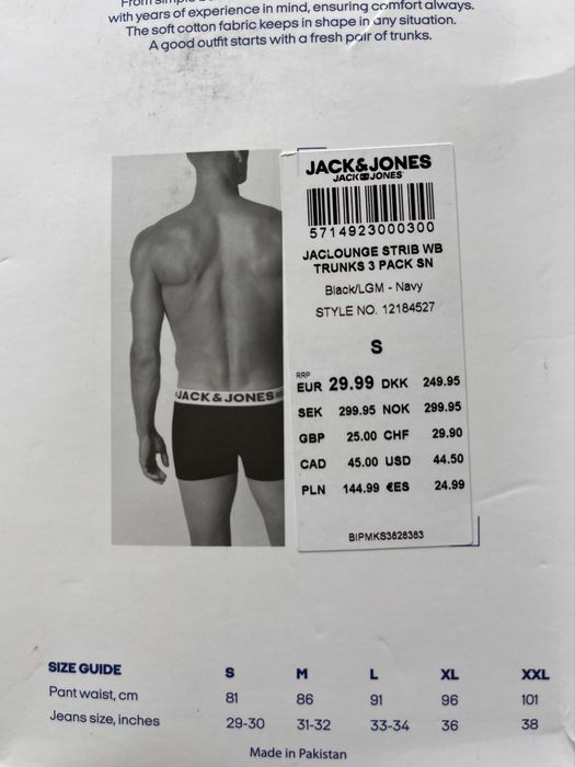 jack&jones trunk pants rozm s bielizna bokserki
