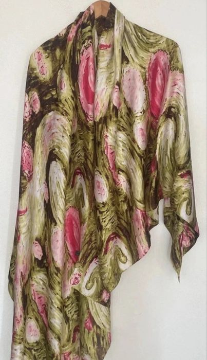 2 Lenços Echarpes Seda Grandes