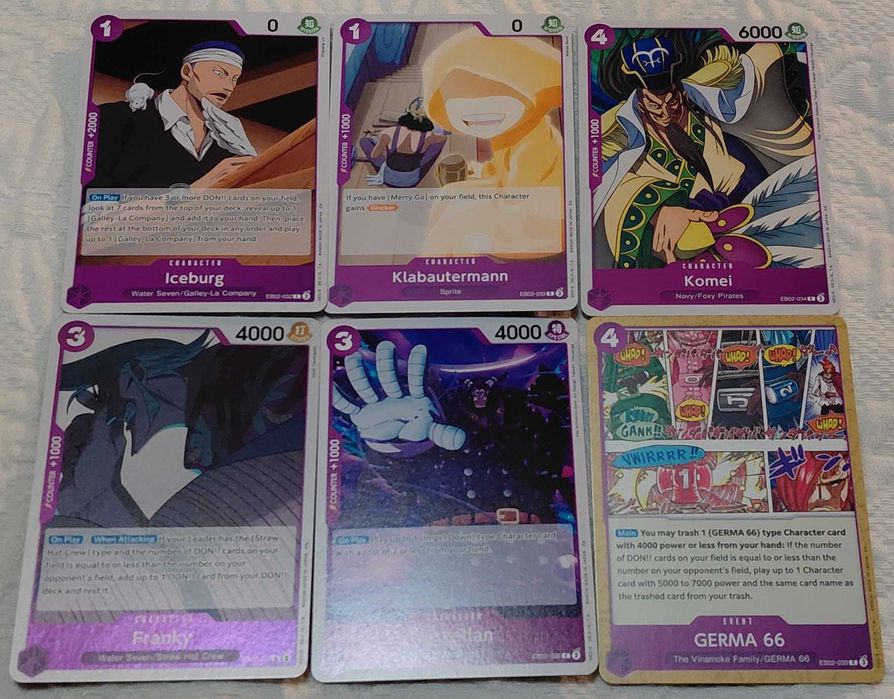lote de 34 cartas one piece tcg eb02