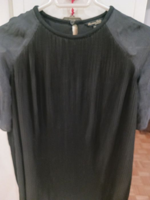 Camisa preta plissada, Massimo Dutti