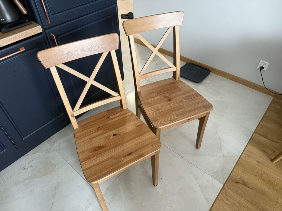 2 krzesla ikea rosentorp drewniane