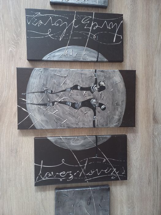 Obraz, tryptyk na płótnie.  Lovers. Miłość.