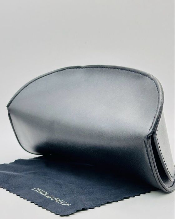 Etui na okulary Dsquared2 okulary przeciwsłoneczne czarne skórzane