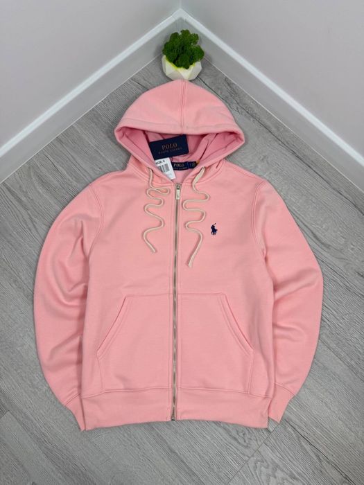 Polo Ralph Lauren худі на блискавці рожеве з капюшоном | Олімпійка Поло рожева | Зіпка Поло Ральф рожева чоловіча/жіноча