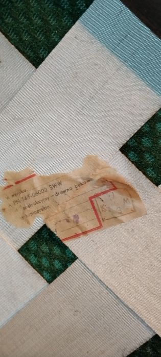 Fotel PRL lata 80te drewno bukowe ciemnozielone obicie.