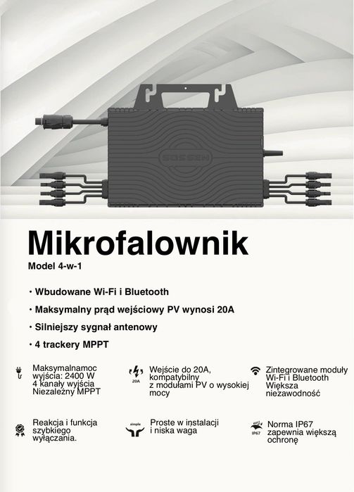 Mikroinwerter 2400 W do 4 paneli   fotowoltaicznych