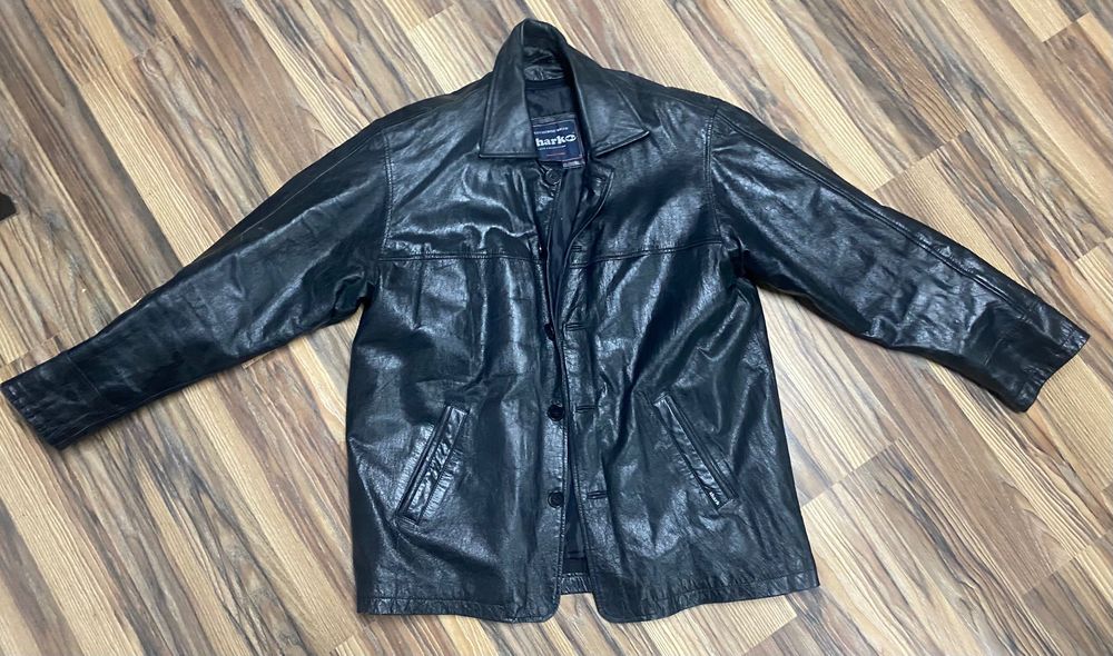 Czarna skórzana kurtka skóra naturalna męska oversize l-xxl