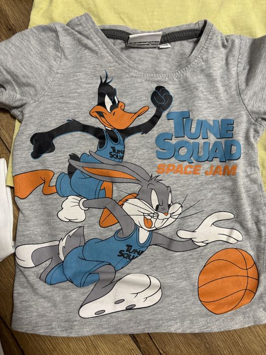 Koszulki bluzki 5 sztuk H&M, Zara, Max&Mia, Space Jam, Ornek, 92 cm.