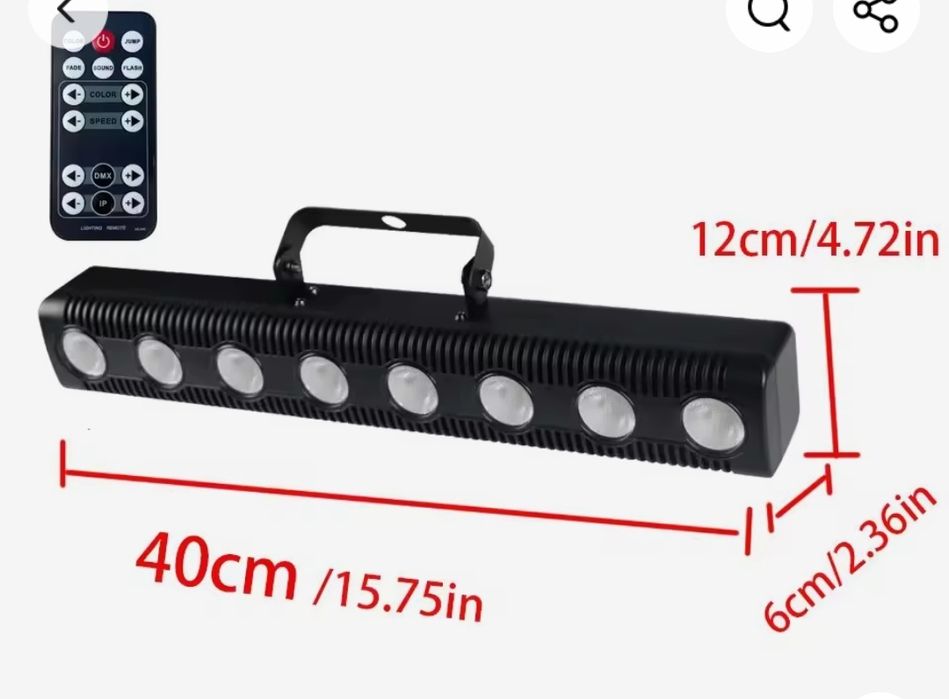 Lampy 8 LED RGBW stroboskop (2 sztuki)