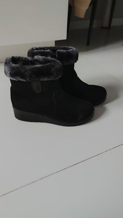 Botki kozaki na koturnie futerko ocieplane nowe