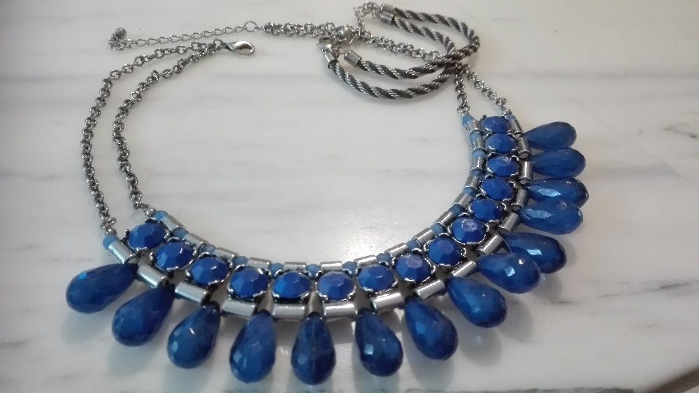 Naszyjnik i bransoletka niebieski zestaw nowe