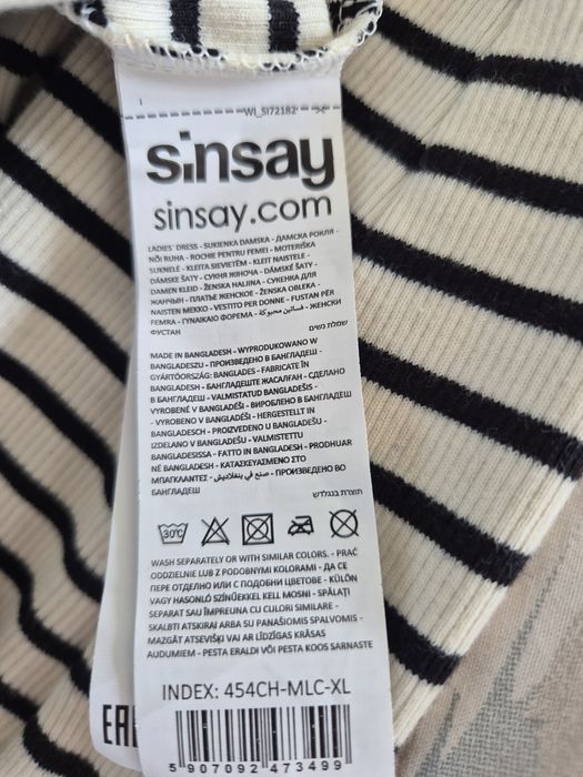 Sukienka w paski prążkowana bawełna ciążowa