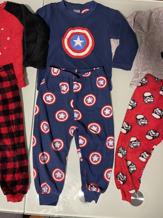Lote Conjunto 4 Pijamas 2-3 anos Star Wars Marvel Natal Mickey