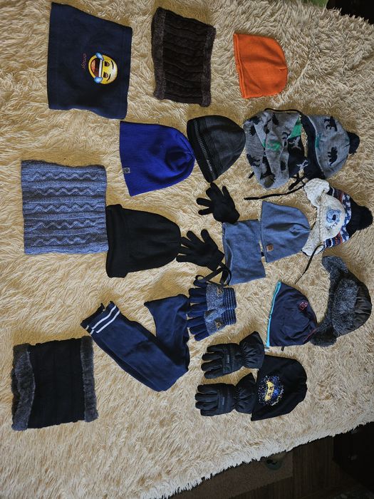 Шапки,шарфы,снуды,баффы,перчатки на мальчика 4-10 лет