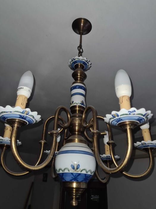 Candeeiro EXCLUSIVO louça de Viana feito á mão.