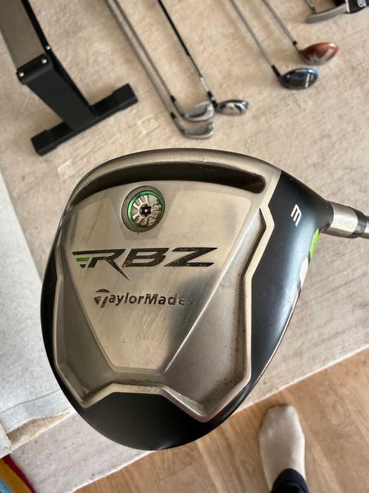 TaylorMade woods and hybrid, Ping putter, loose irons