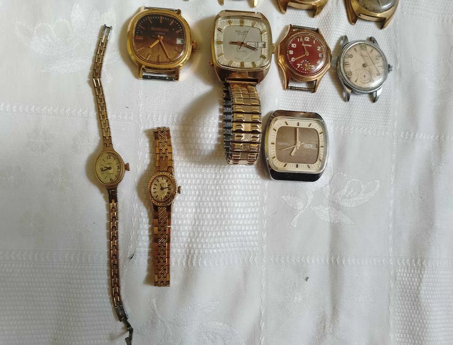 Советские позолоченные часы Восток Ракета Слава Кама Полет