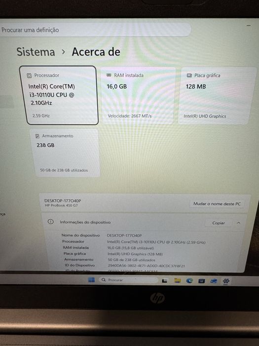 HP Probook 450 G7 - Cinza/Prata