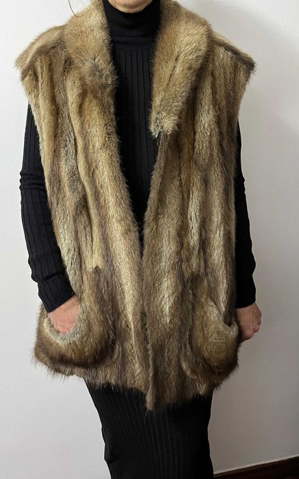 Colete de pele de Vison verdadeira