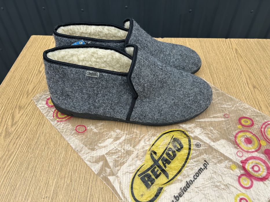 Kapcie męskie Befado ocieplane wełniane bambosze  rozmiar 46