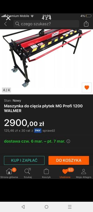 Walmer maszynka do płytek MG 1200