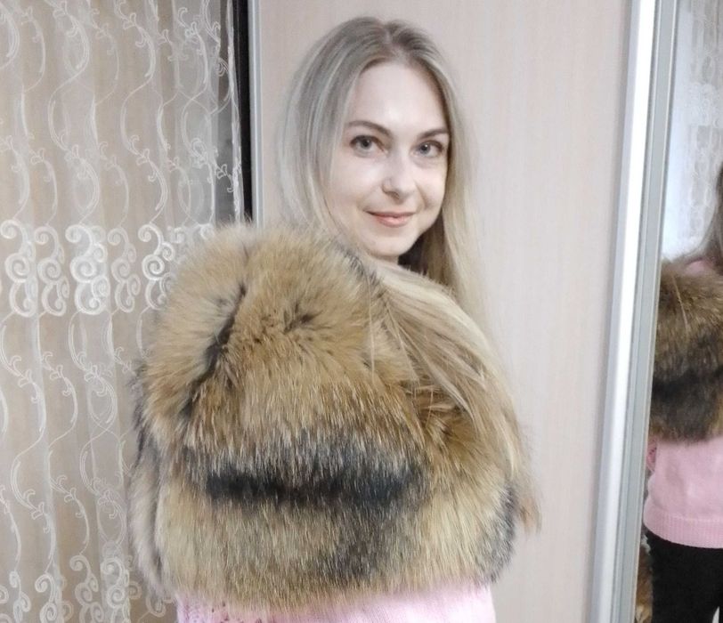 Стильна накидка (палантин) з натурального хутра (єнот). Ексклюзив!