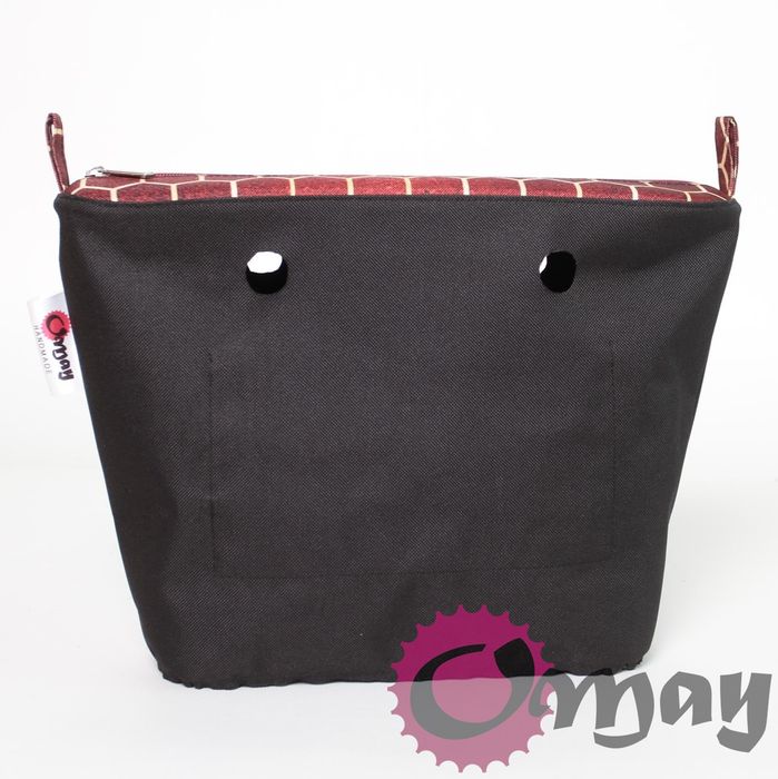 organizer OBAG MINI złote plastry miodu czerwone 2 kieszenie OMAY