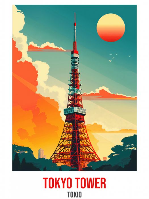 Plakat 30x40cm Tokyo Tower