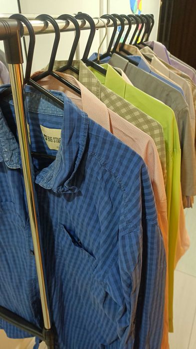 Koszule męskie (12 szt.) krótki i długi rękaw, rozm. XL/XXL (43-45)
