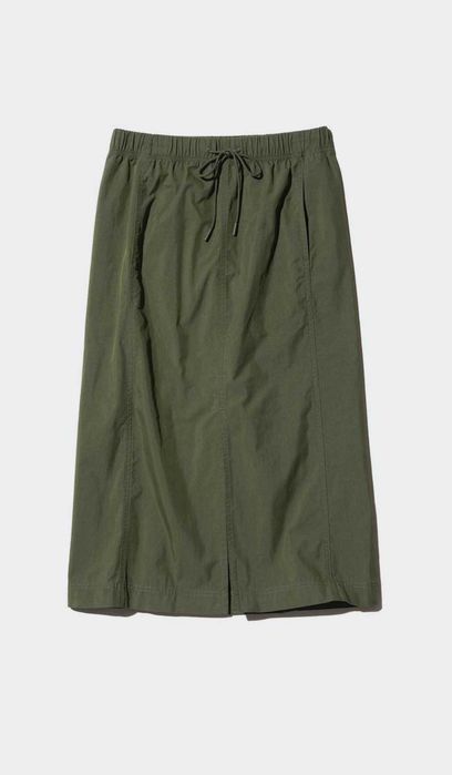 Uniqlo parachute skirt dark green S Спідниця темно зелена розмір S