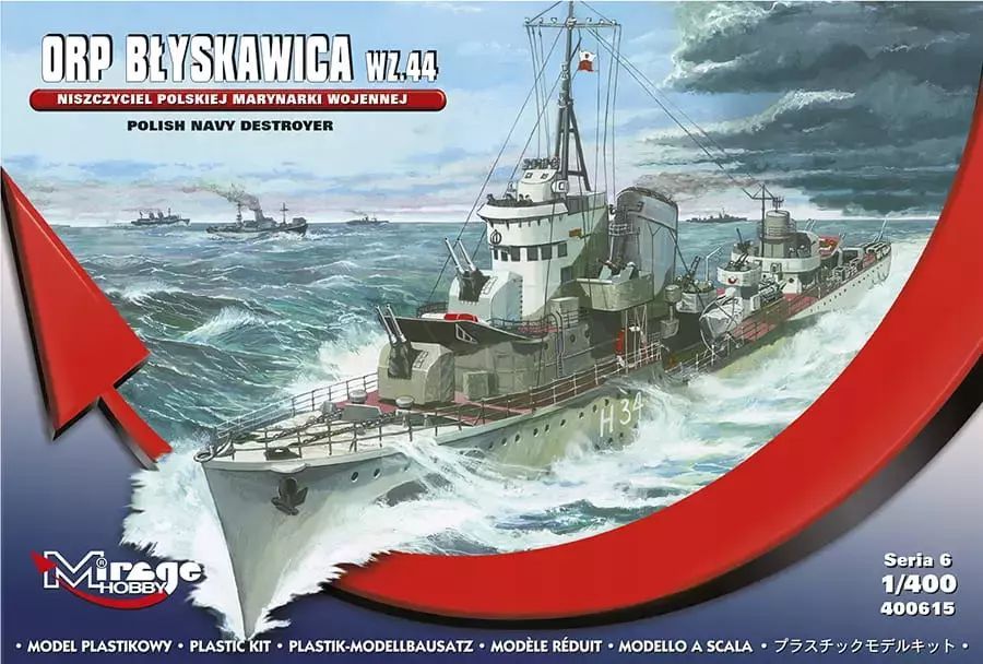 Model plastikowy ORP Błyskawica wrzesień 1944. Nowy Produkt
