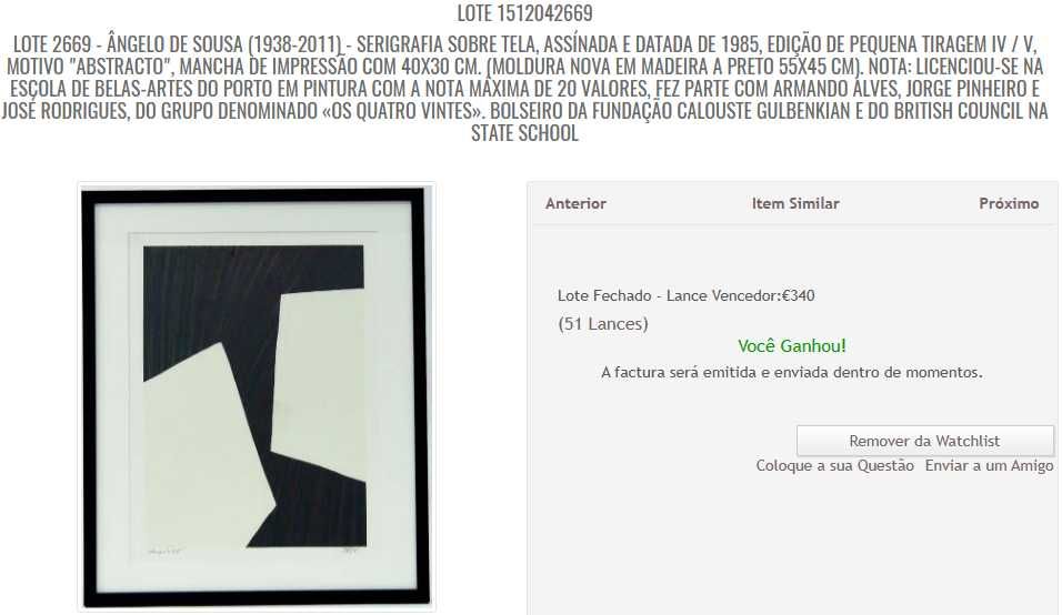 ÂNGELO DE SOUSA - Serigrafia com moldura 55x45