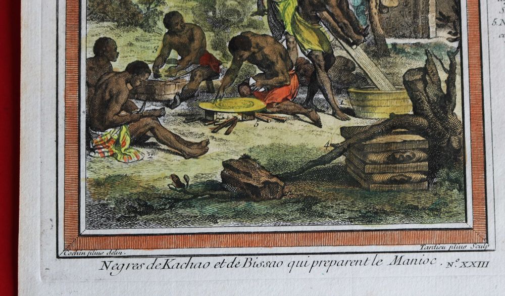 Negros de Kachao e de Bissau preparando mandioca, Prevost XVIII