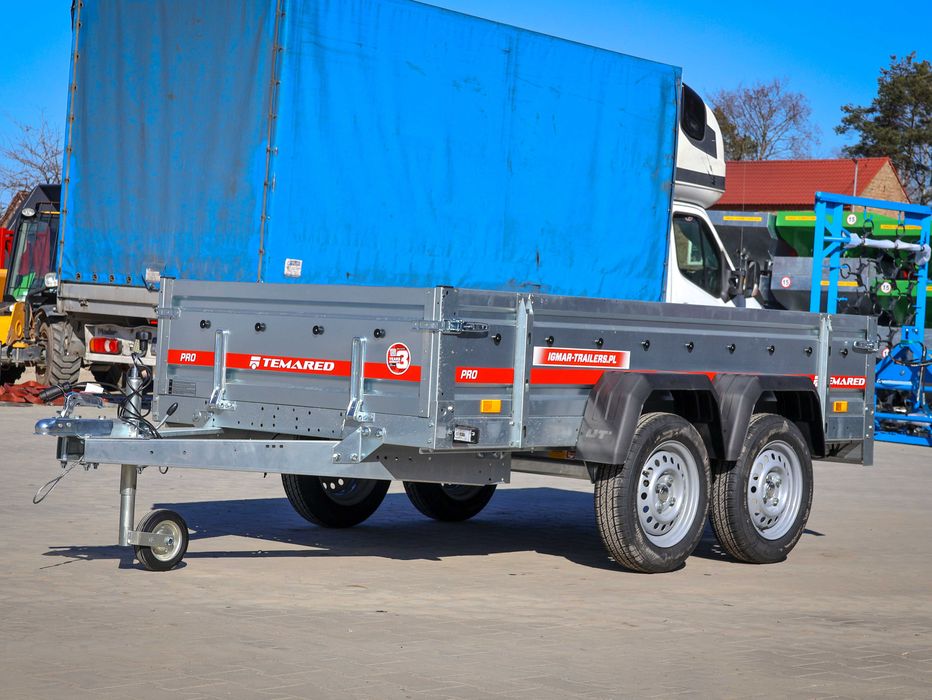 Przyczepka TEMARED PRO 2612/2 przyczepa samochodowa dwuosiowa 2 osiowa DMC 750 kg 264x126cm nowa stal DOSTAWA CAŁY KRAJ | RATY | GOTOWA DO REJESTRACJI