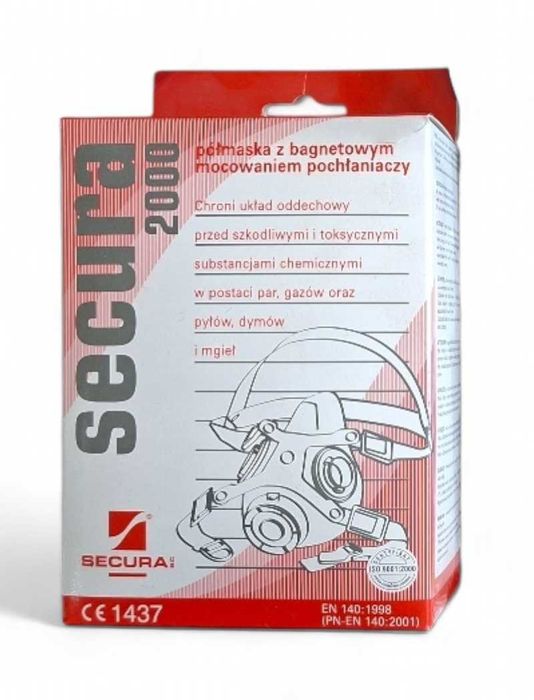 Półmaska z bagnetowy mocowaniem pochłaniaczy Secura 2000 I Nowa !