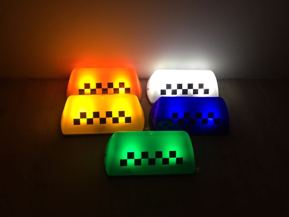 Шашка на аккумуляторе такси лед, taxi, тахи (беспроводная), фишка