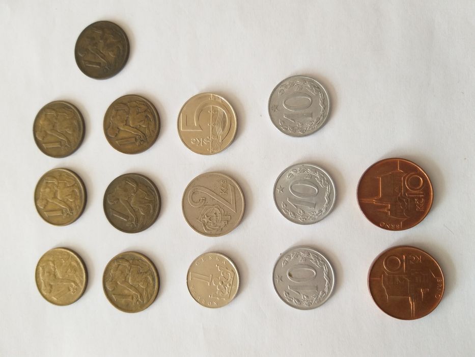 Monety czeskie. 15 sztuk