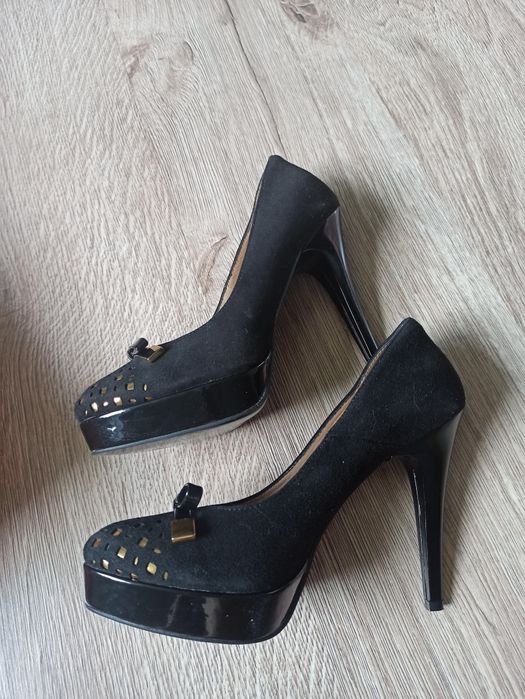 Buty szpilki czółenka platforma skóra Nowe 37
